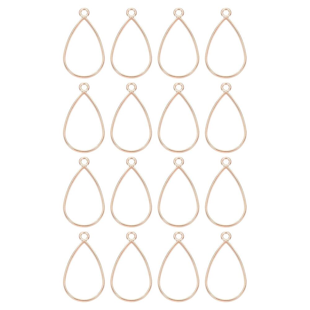 3225 32 Pcs Open Bezel, Teardrop Resin Bezels Pendants Open Back Bezels